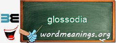 WordMeaning blackboard for glossodia
